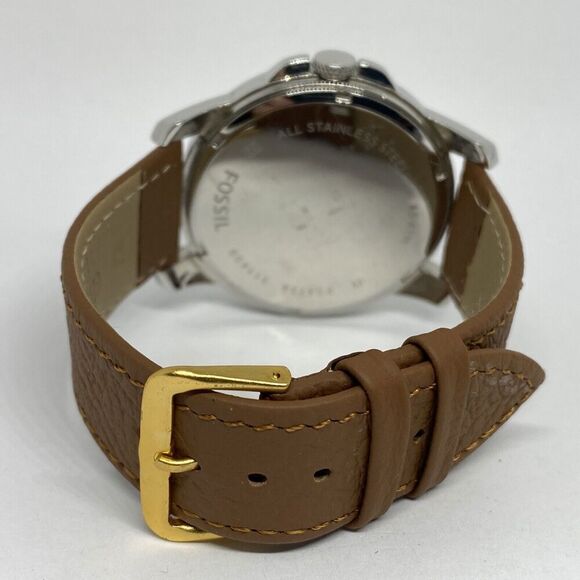 Fossil FS4734 Men's Brown Leather Analog Dial Quartz Genuine Wrist Watch XR810 - Picture 10 of 12